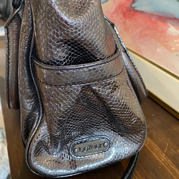 Botkier Jackie Pewter Snake Satchel Metallic Brand - Picture 8 of 15